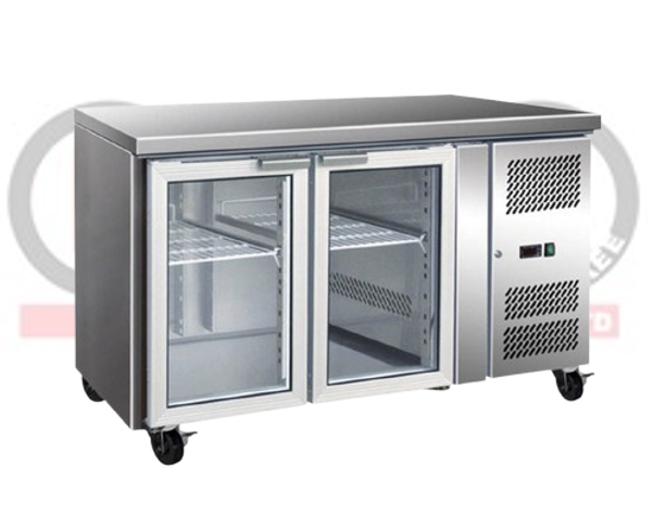LKK Two Glass Door Bench Fridge 700×1360×850mmH